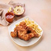 Crispy chicken + Hummus