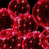 Helium Clear Balloon With Red Led Lights 