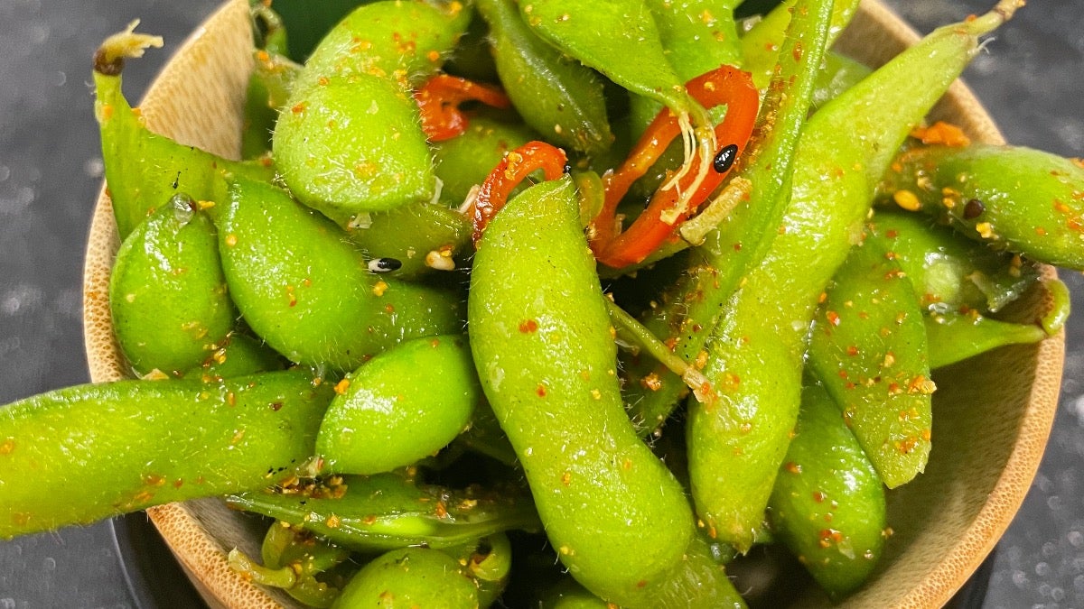 Spicy Edamame (Vegetarian)