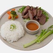 Grilled Beef Steak With Rice 