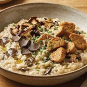 Truffle Chicken Risotto Bowl (Vegan)
