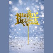 Golden Star Happy Birthday Cake Topper