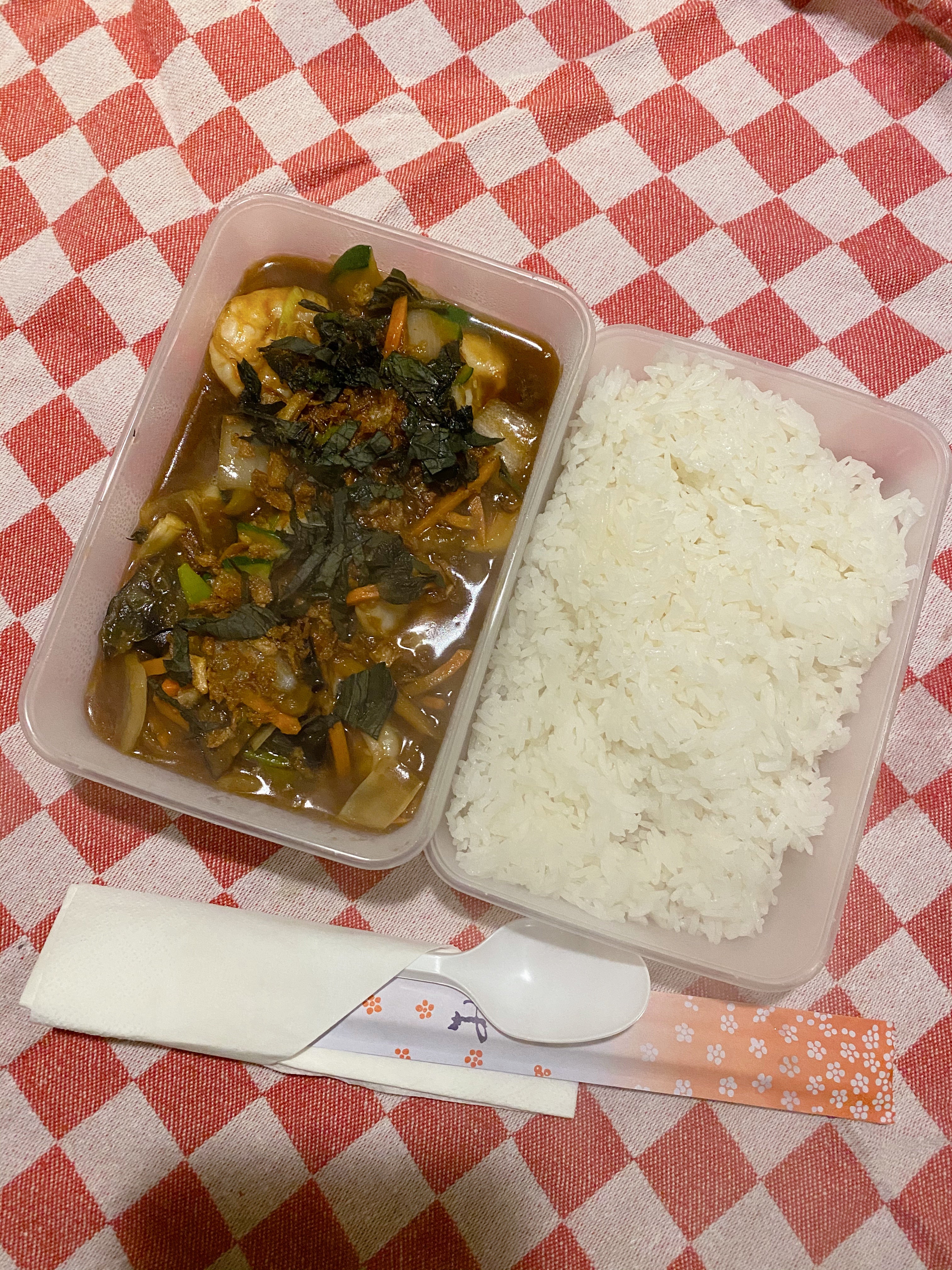 Buddha Aubergine with Prawn and Rice
