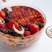 Vanilla Creme Brulee with Fresh Fruits