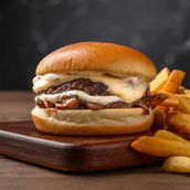 Grilled Mushroom Burger & Fries