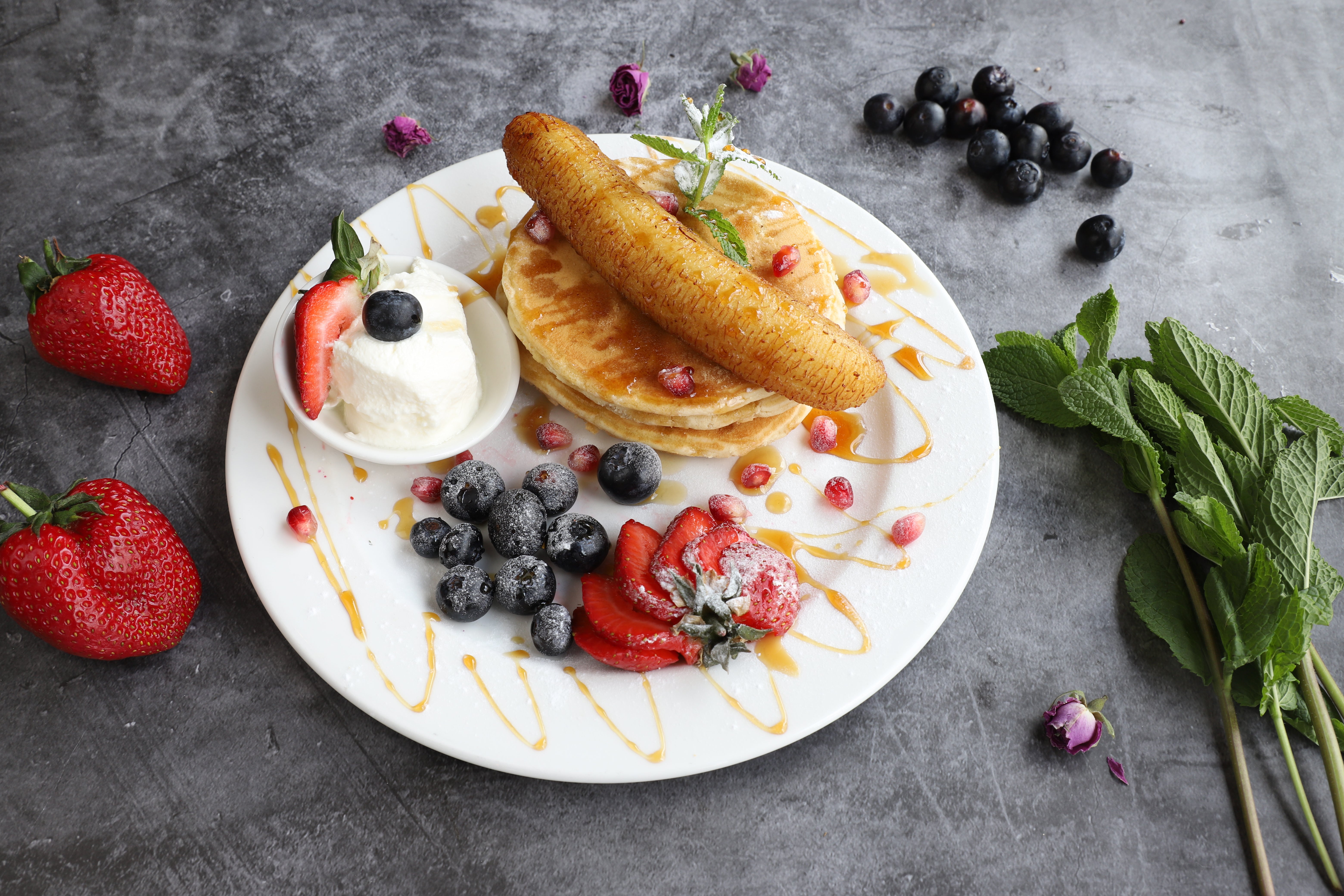 fruits Buttermilk Pancake Stacks