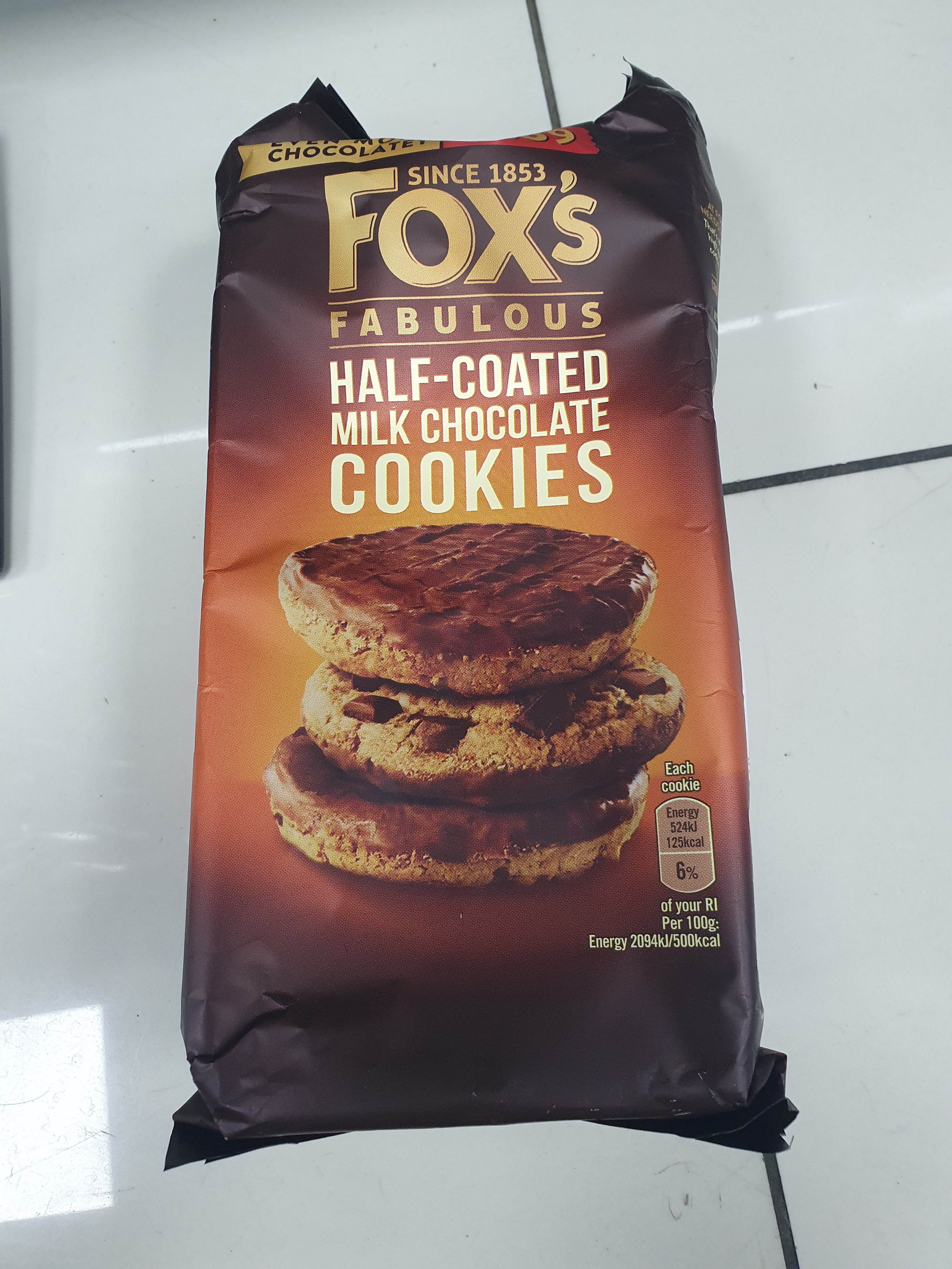 FOX HALF COATED MILK CHOCOLATE COOKIES