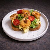 Avocado & shrimp toast