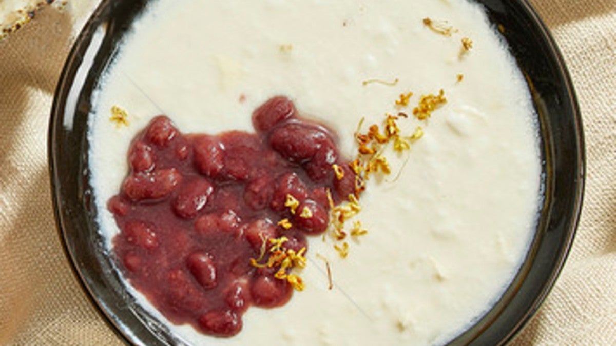 红豆桂花双皮奶(冰) Milk Custard Dessert with Red Bean and Osmanthus (Iced)
