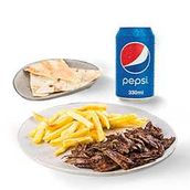 Beef Shawarma Platter with Pepsi