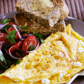 3 pieces Egg Omelette With Bread Salad