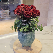 Red Rose Blue Vase