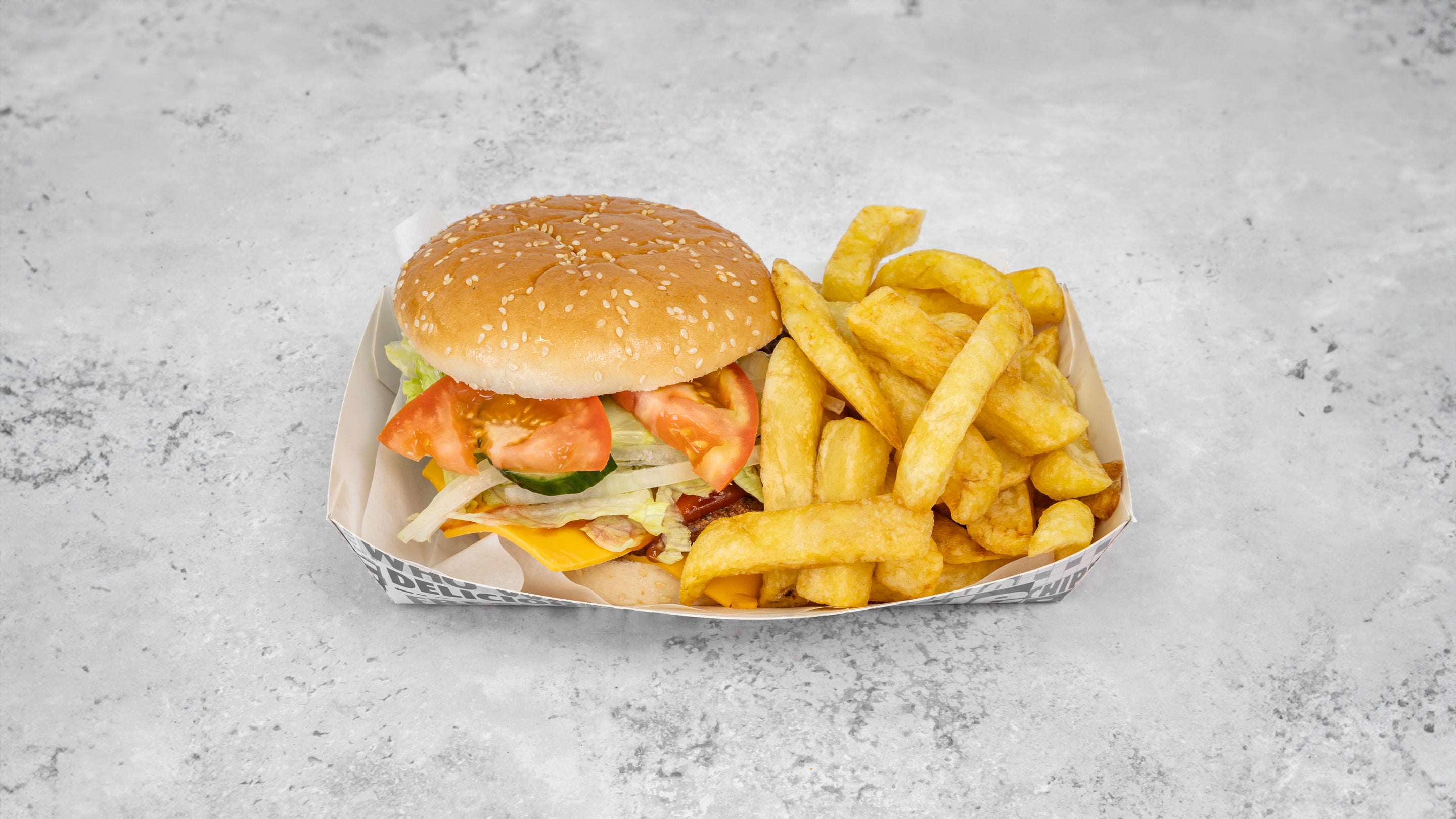 Cheese Burger and Chips