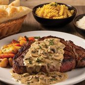 SPECIAL BEEF ENTRECOTE STEAK WITH MUSHROOM CREAM SAUCE