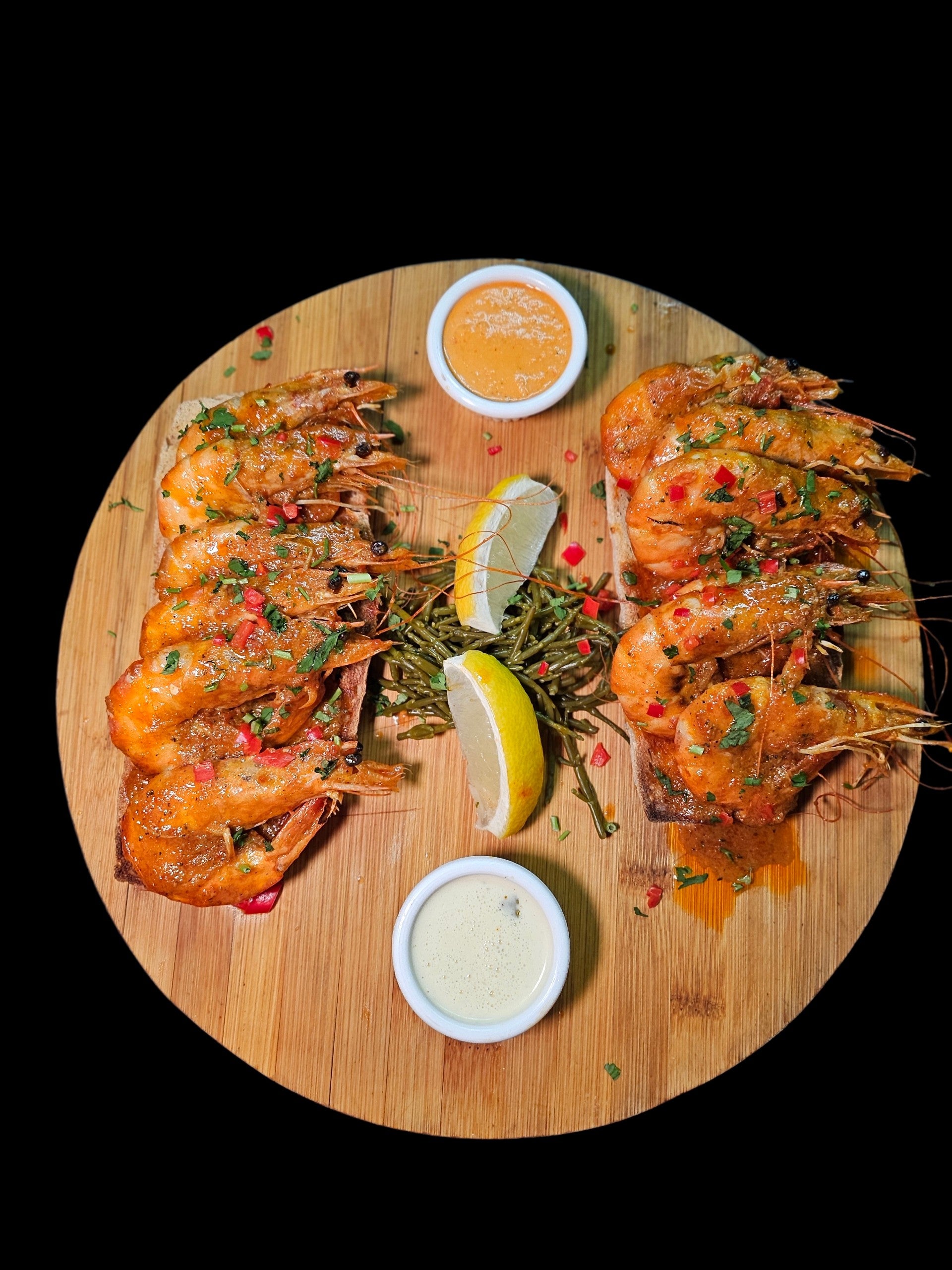 A Dozen Grilled King Prawns