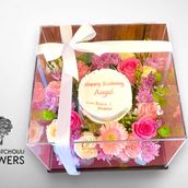London Acrylic Box With Happy Birthday Cake