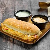 Long Beef Egg Shaami Burger.