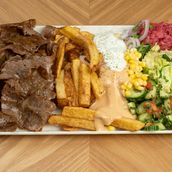 Meat Doner Plate with fries	