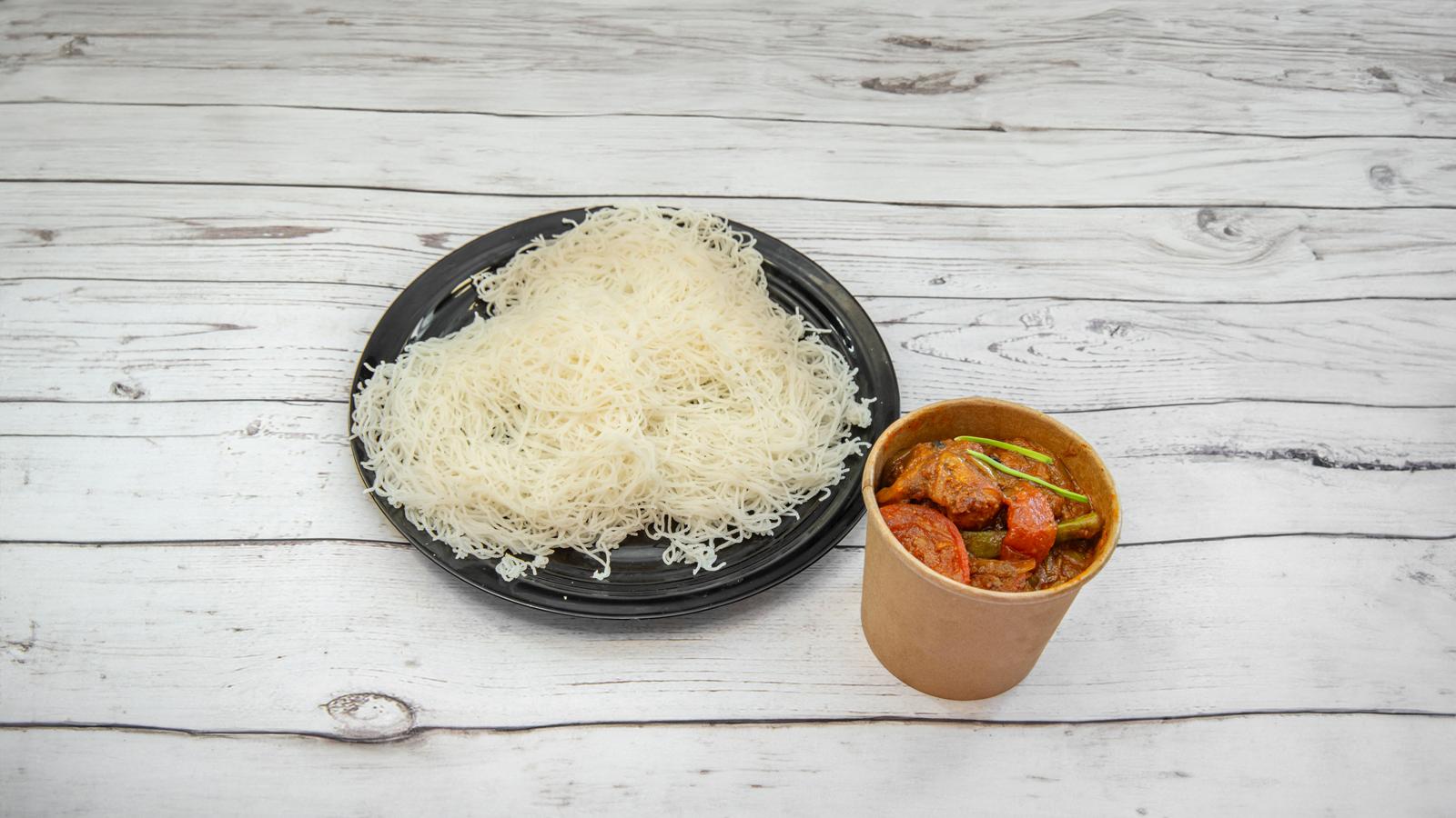 Appam with Chicken Curry