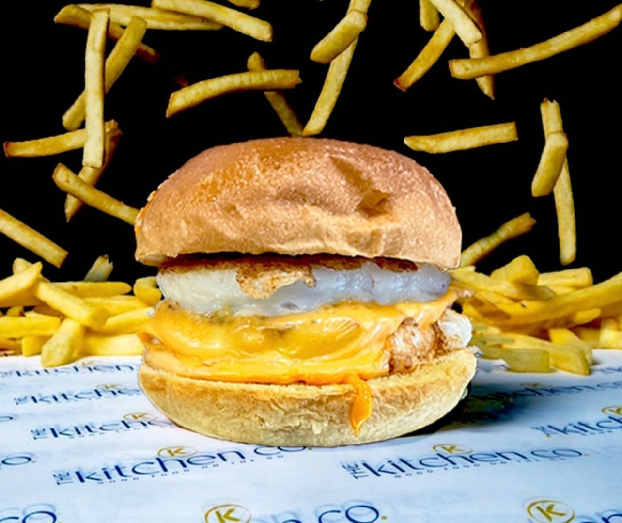 Breakfast egg burger