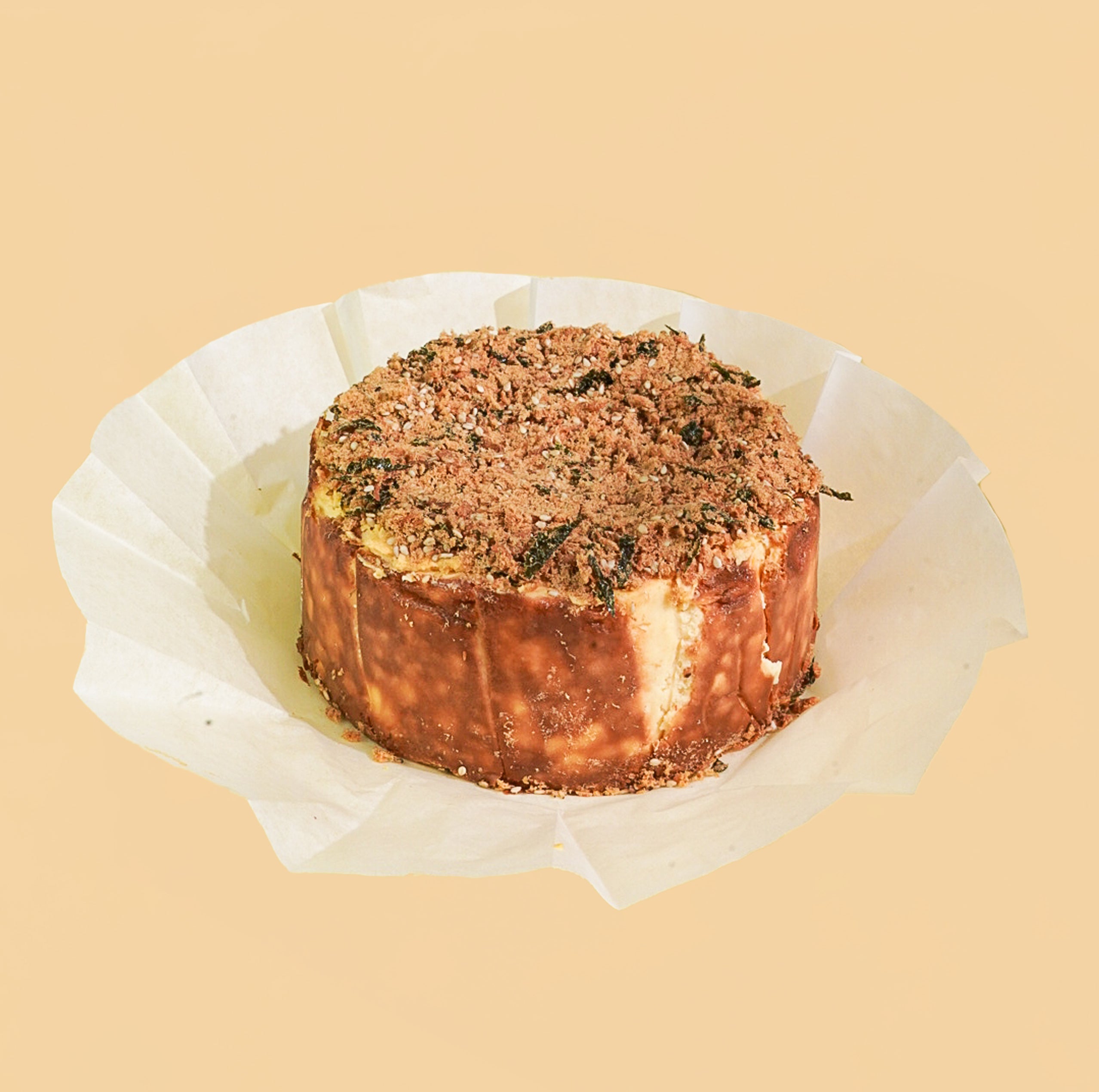 Salted Egg Yolk & pork Floss Basque Cheesecake(咸蛋黄肉松巴斯克)