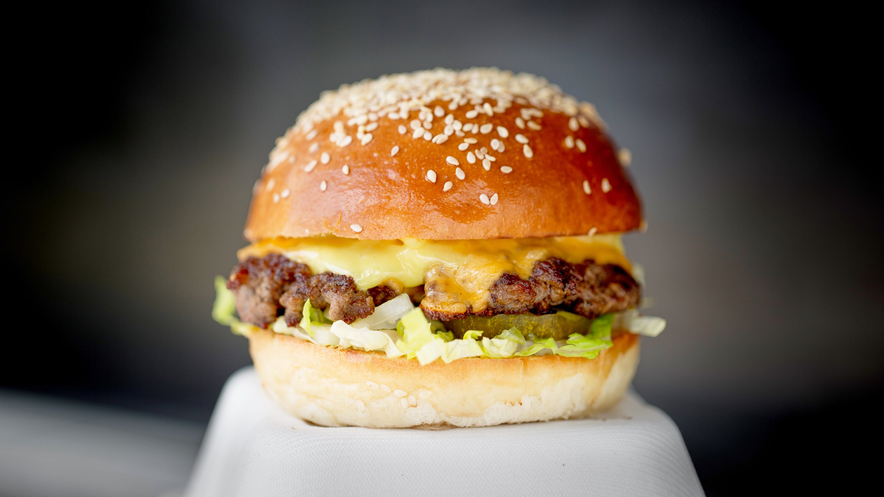 Beef, Cheese, Lettuce, Pickles and Honey Mustard
