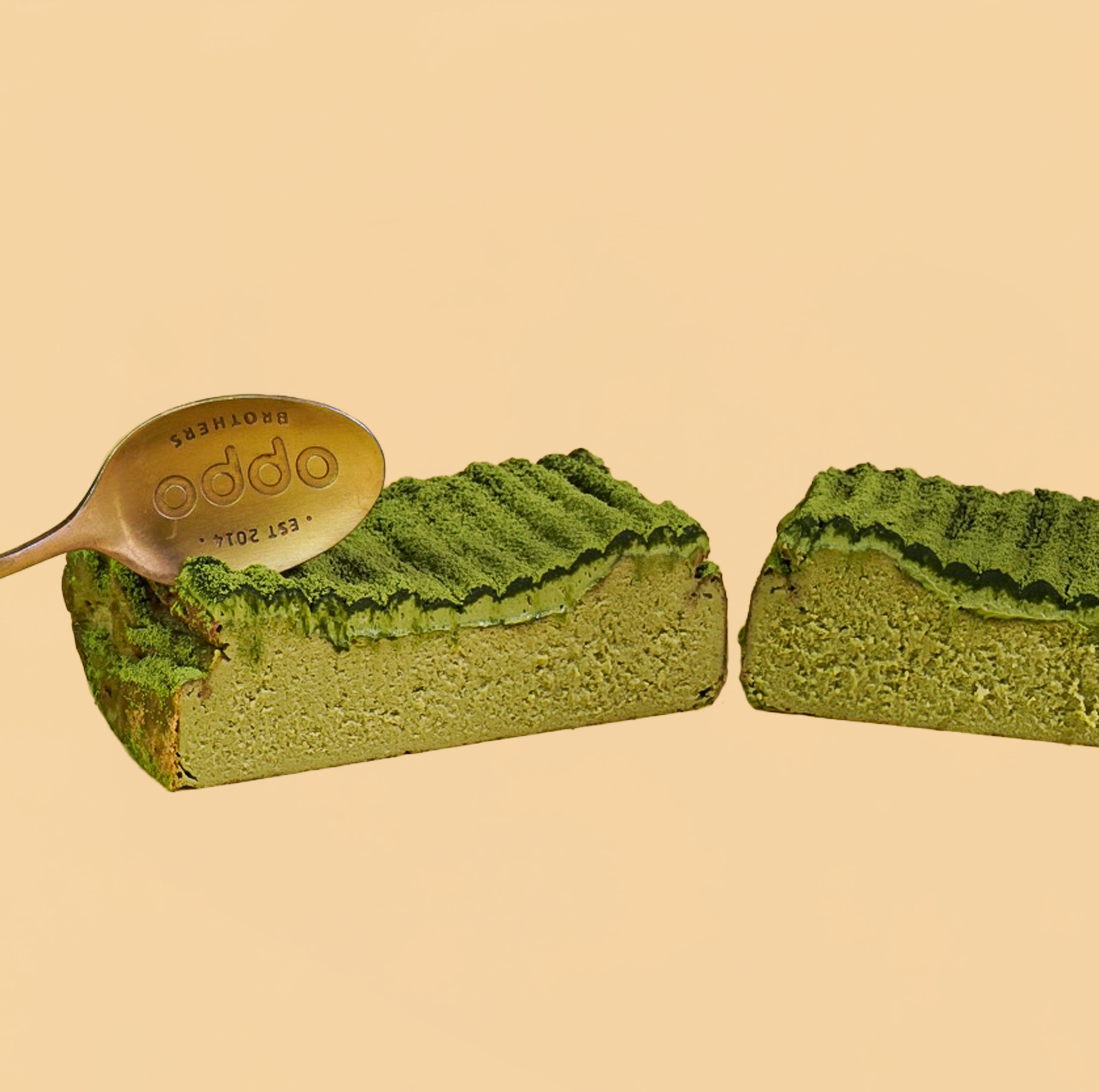 Matcha Beans Basque 4in 翠玉抹茶方砖 4寸（有机抹茶）
