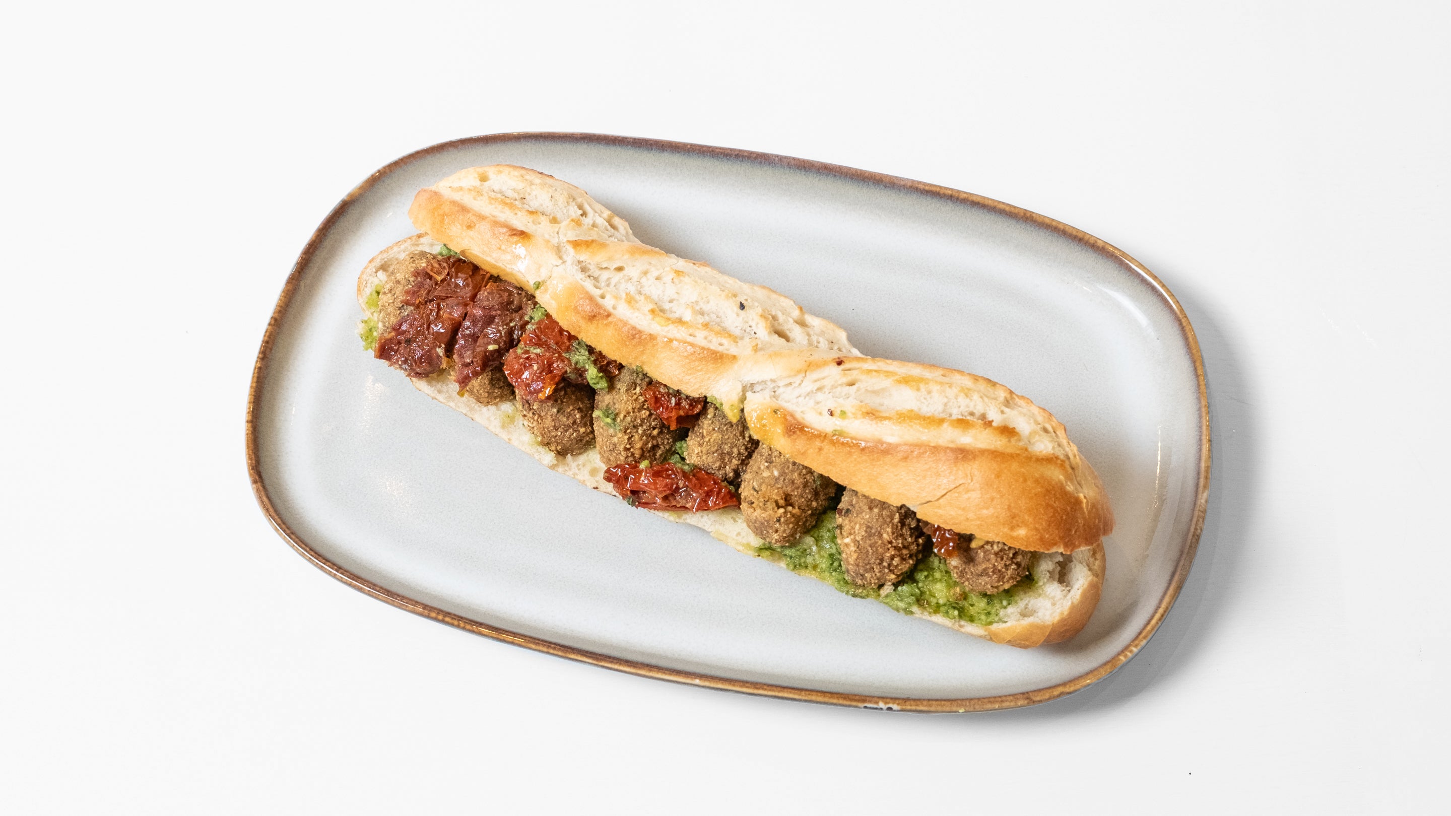 Falafel, Sundried Tomato and Pesto