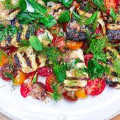 Charred Halloumi And Tomato Griller