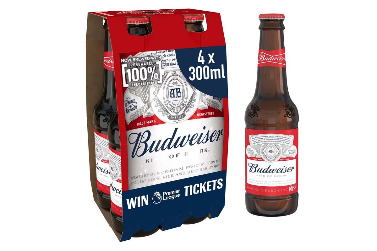 Budweiser Beer X 4 (Alcohol By Volume( ABV 4.5%)