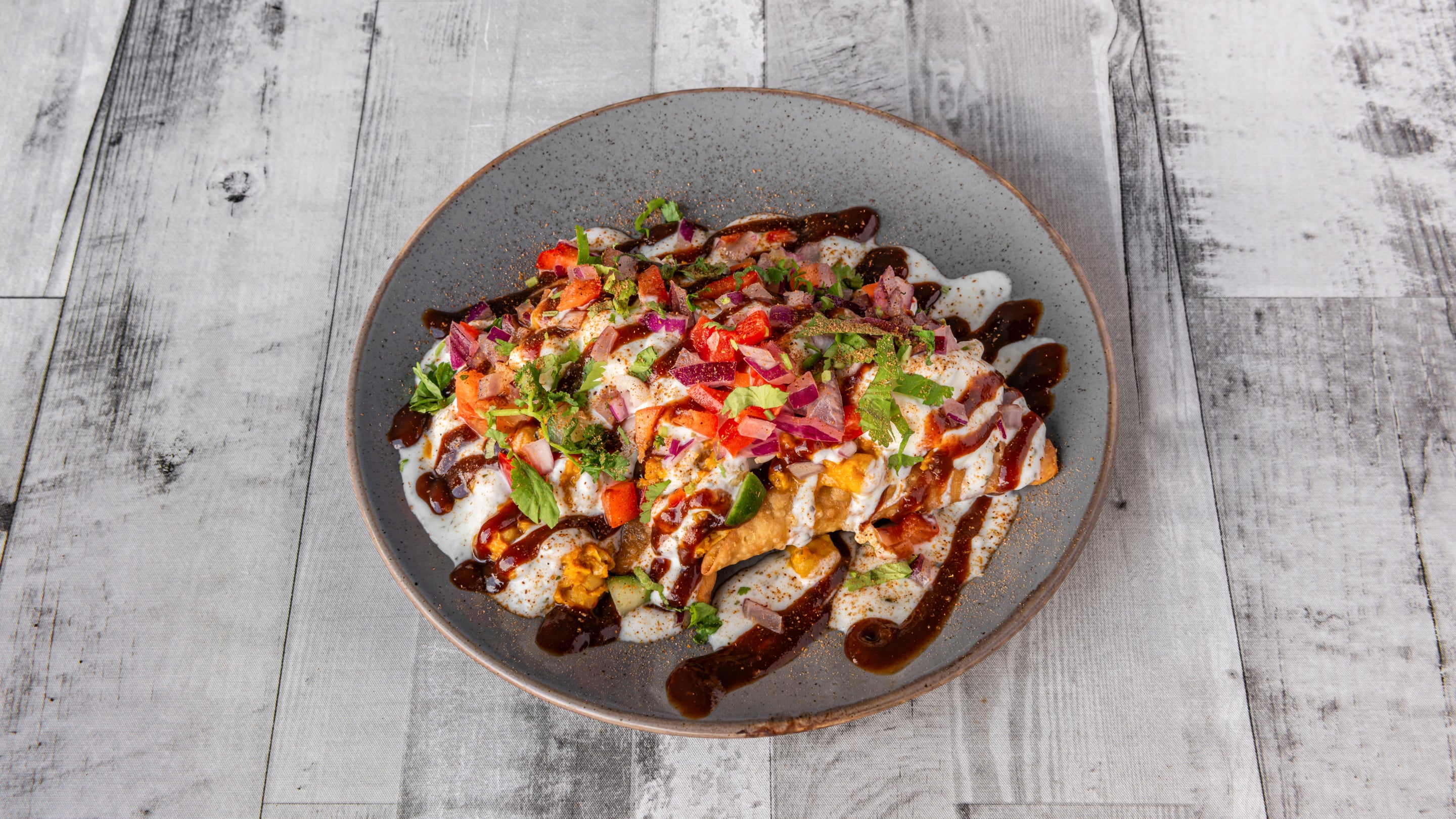 Samosa Chaat (Meat or Veg)