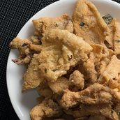 Crispy Chicken Skin With Salted Egg Flavor