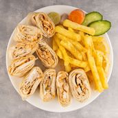Arabic Shawarma pieces meal and fries
