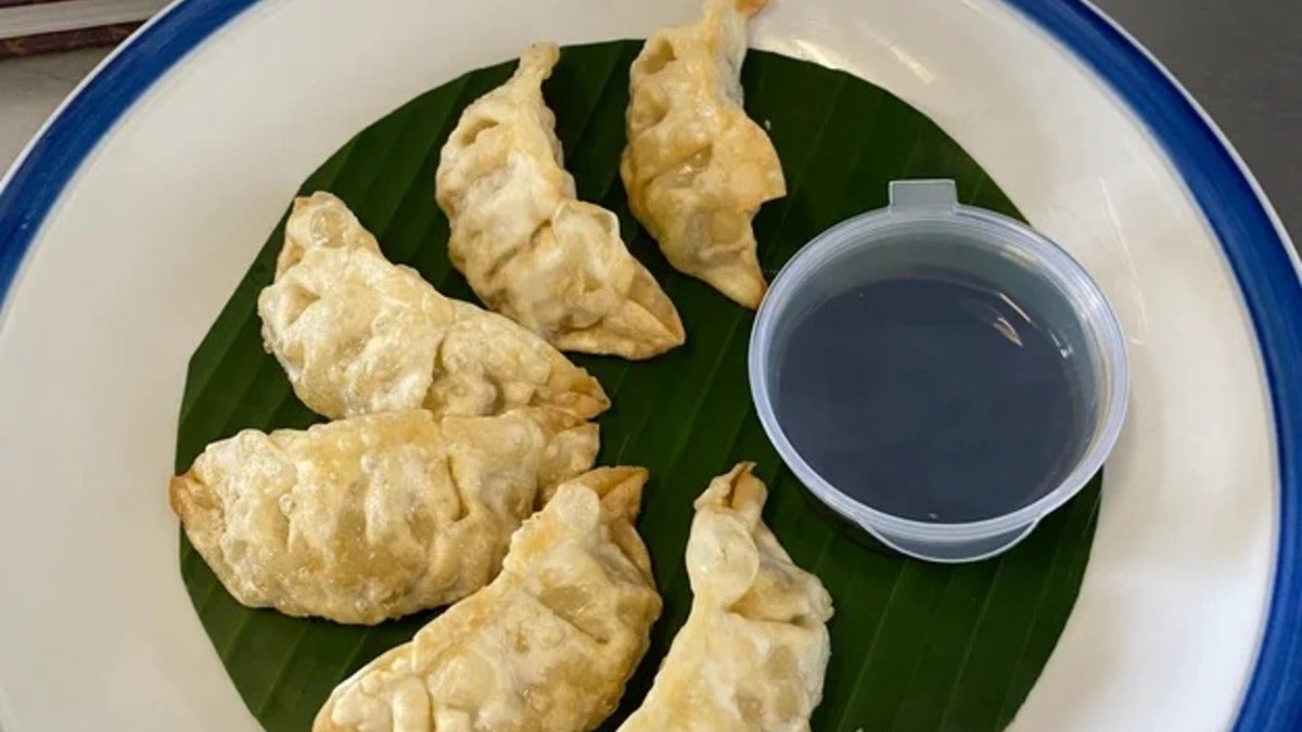 6 Steamed chicken and vegetable gyozas