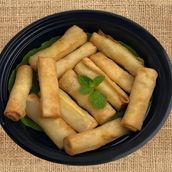 A dozen cheese spring rolls