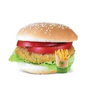 Vegetable Burger With Fries