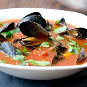 Boiled Mussels with Soup