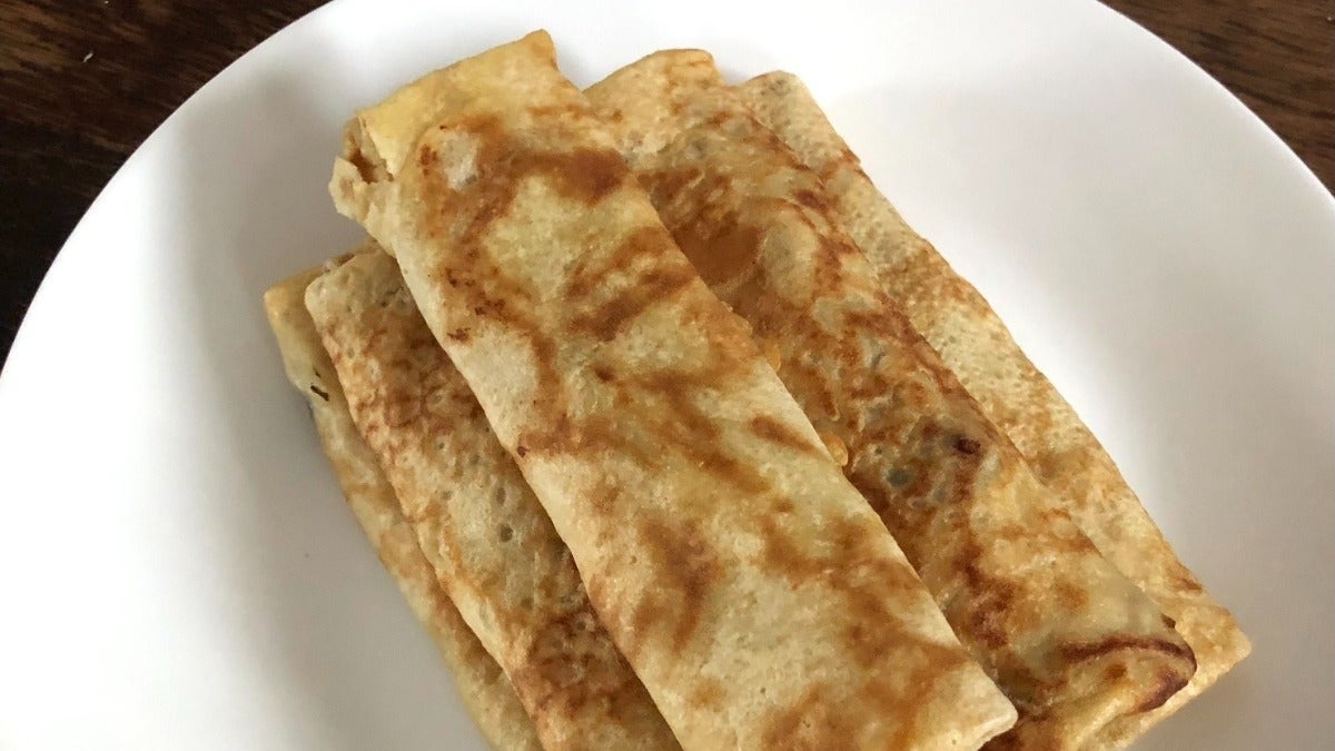 Crépes with mushrooms and cheddar (Vegetarian)