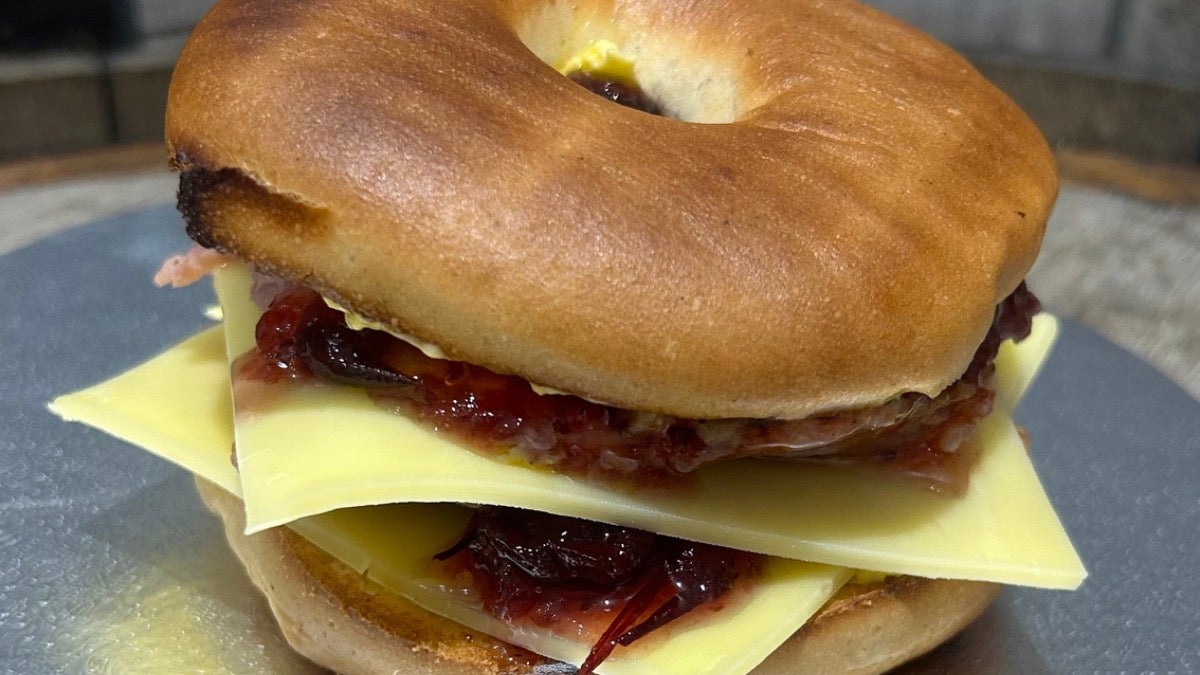 Bacon, Cheese and Cranberry Bagel
