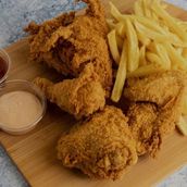 Broasted Chicken 4 Pieces With French Fries And Appetizers