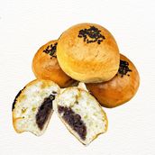 Red Bean Bun 4 Pieces