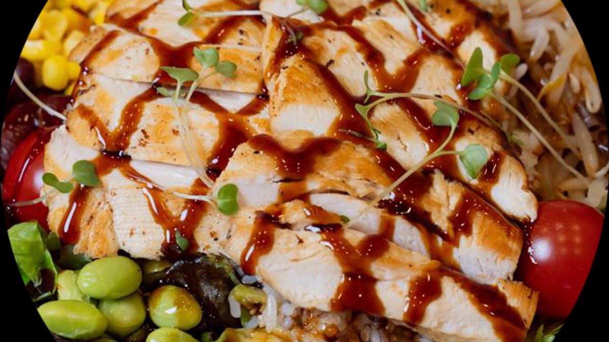 Teriyaki chicken rice Poke Bowl
