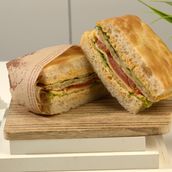 Focaccia Sandwich Cheddar and Eggs