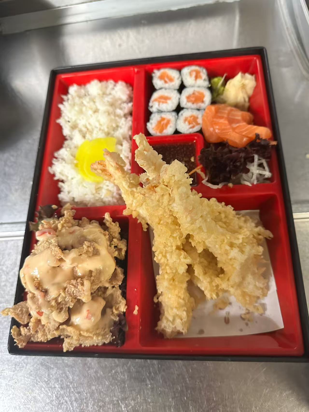 Prawn Tempura and Sushi Bento