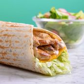Grilled Chicken Wrap and Salad pot