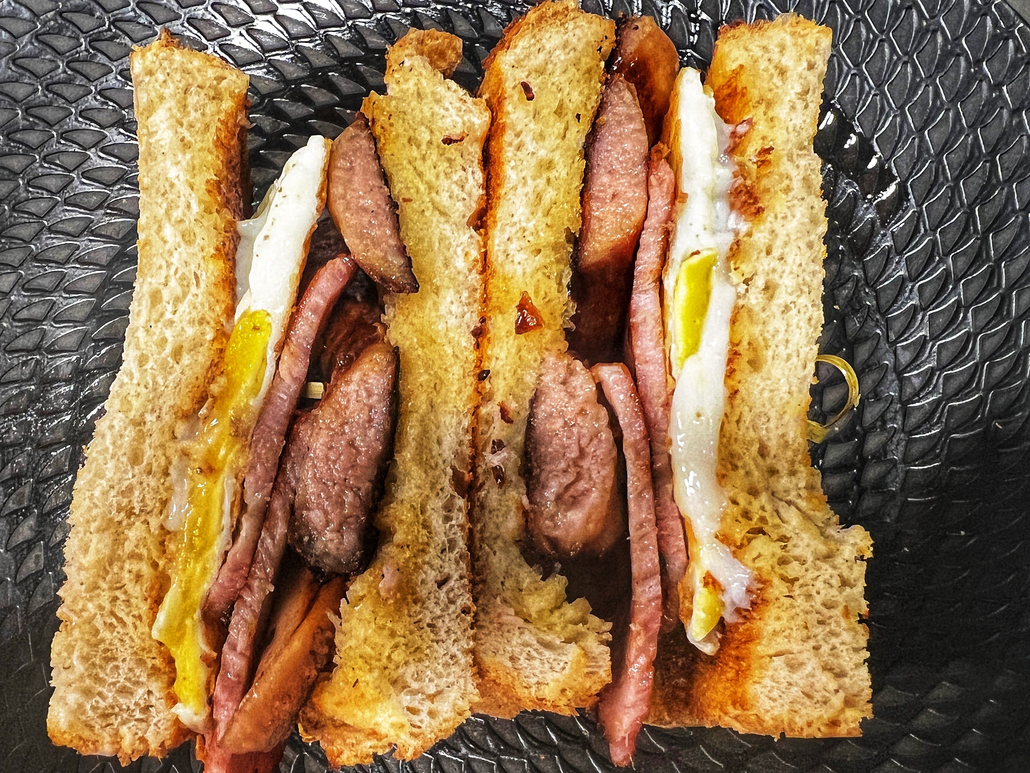 Sausage, Bacon, Egg Barm