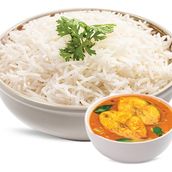 White Rice With Fish Curry
