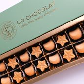 Chocolate Moon Bonbons In Qahwa & Star Bonbons In Halwa Gianduja & Pistachio In Long Gift Box