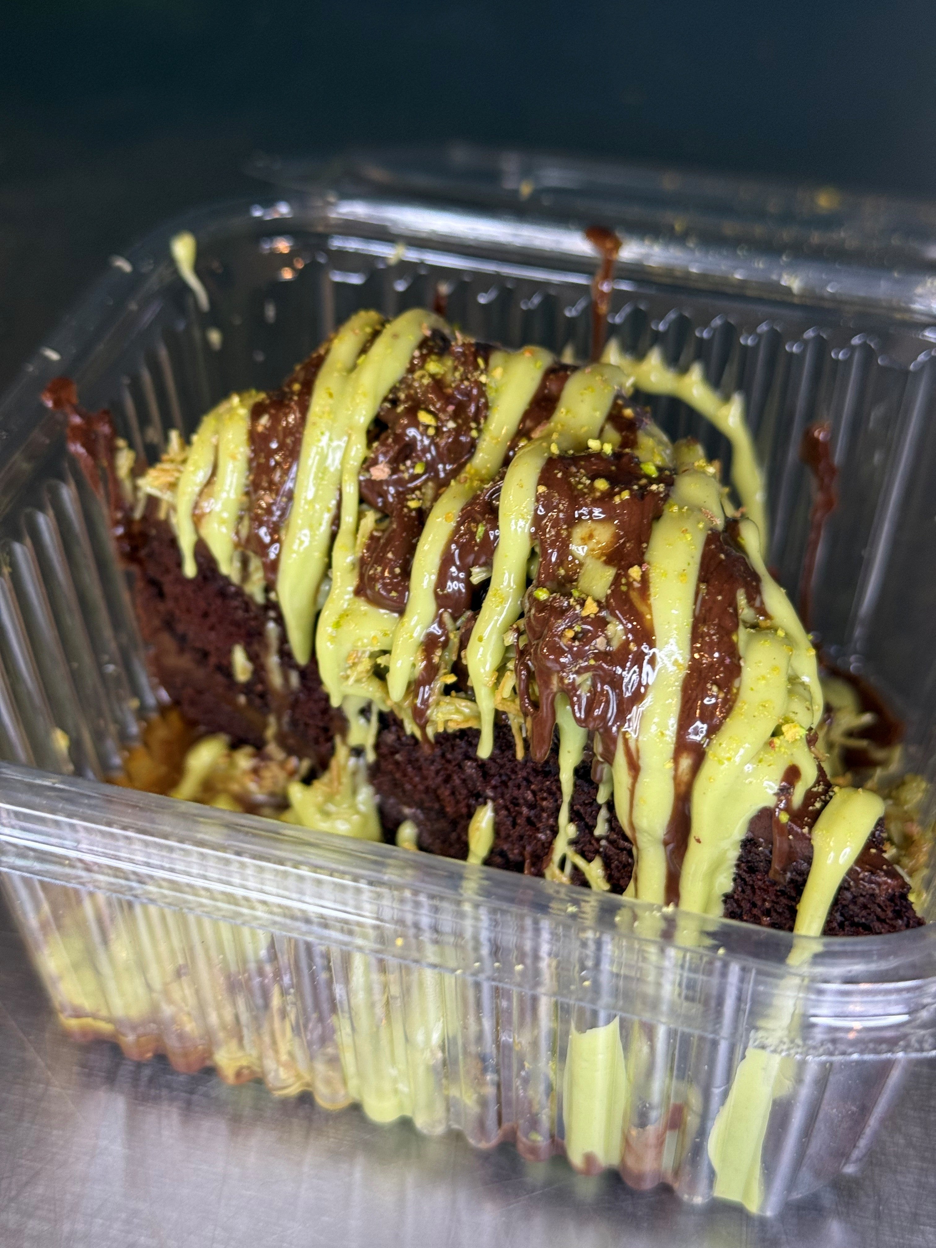Dubai Kunafa Chocolate Fudge Cake