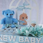 Sweet Baby Figurine, Luxury Blue Wrapped F 17906